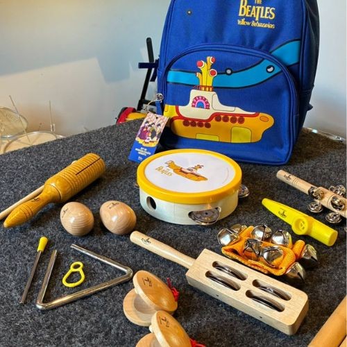 Kit Musicalização Infantil 10 Instrumentos Beatles - Blue Submarine Yellow 