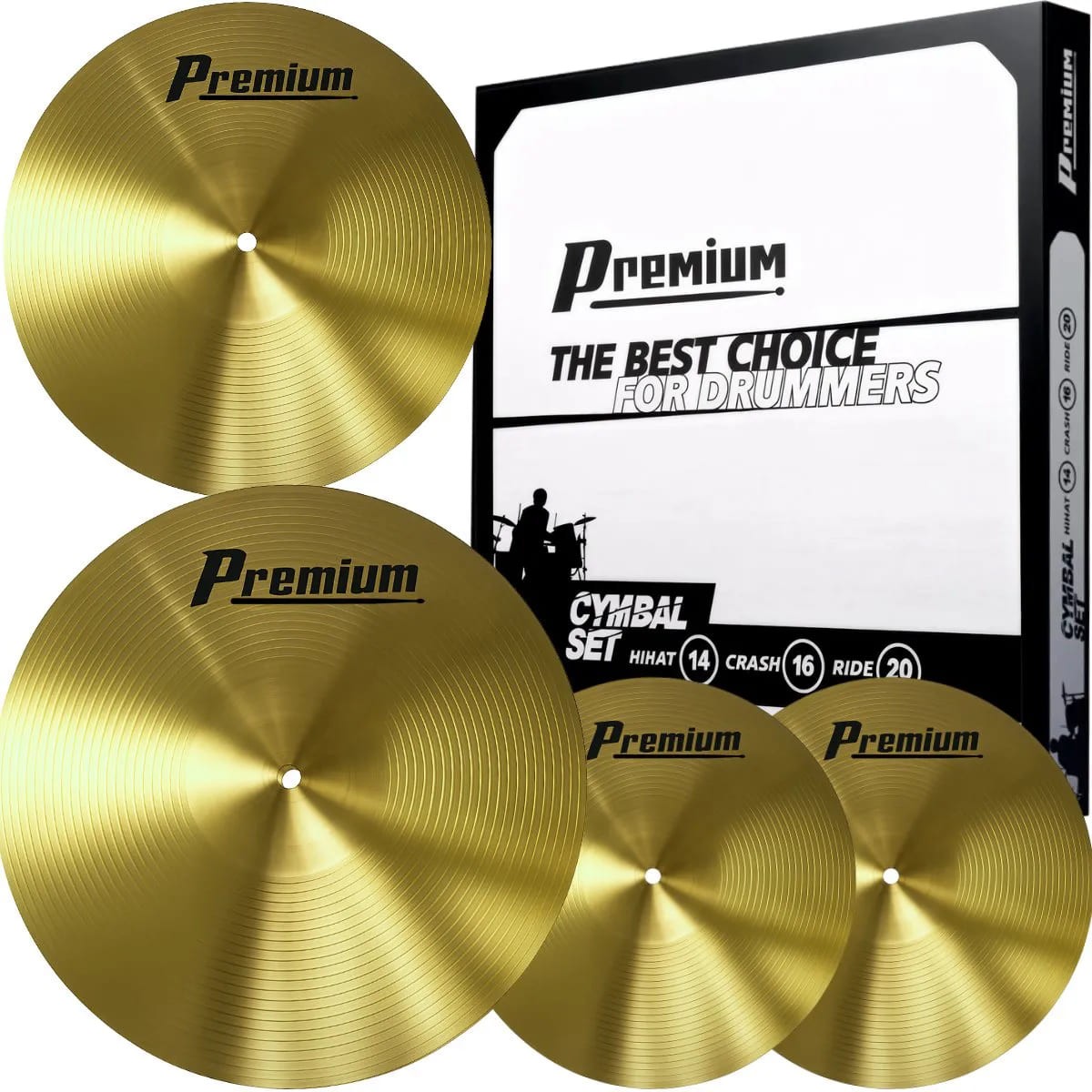 Kit de Pratos de Bateria Premium by Zeus 14/16/20 