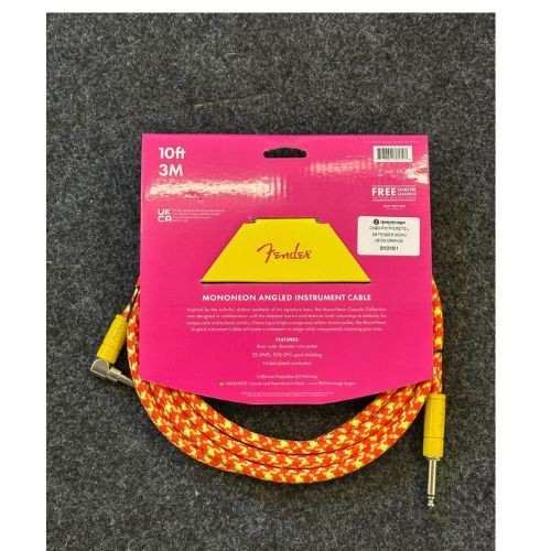 Fender Cabo de Instrumento Mononeon, Reto/ângulo, Tweed Laranja/amarelo, 3 m 