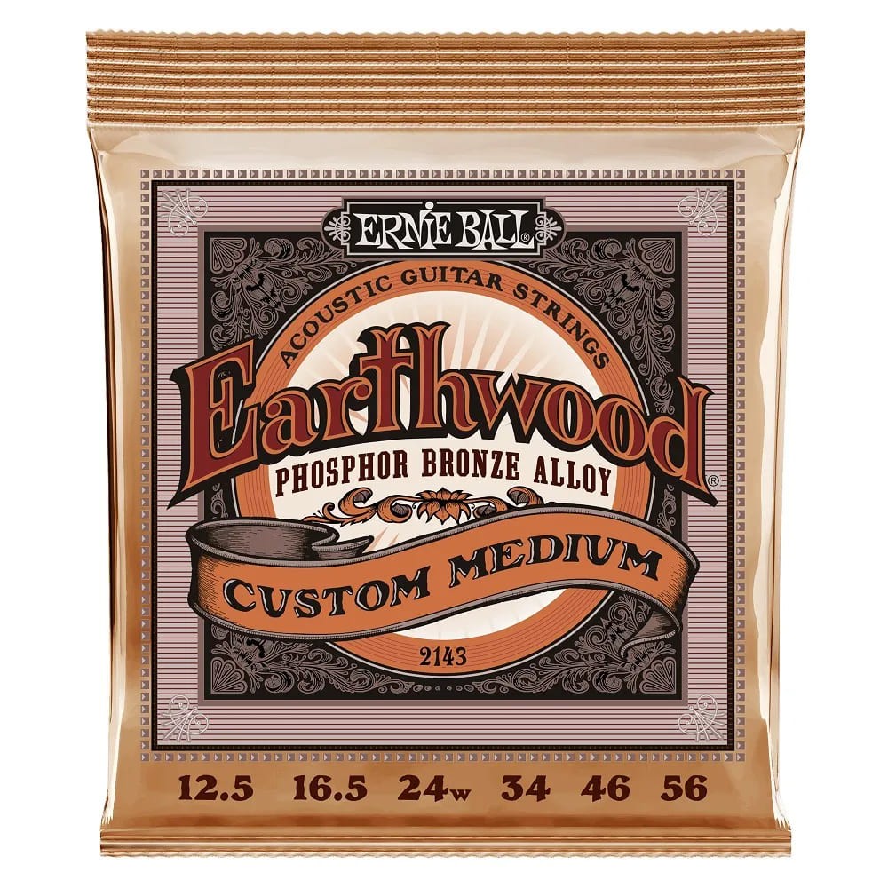 Corda Ernie Ball 012.5 Earthwood Phosphor Bronze Para Violão Aço 