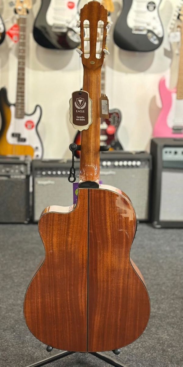Violão Nylon Eletroacústico Eagle Ch800 Cutaway Natural Com Bag 